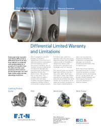 Differential Limited Warranty and Limitations Statement